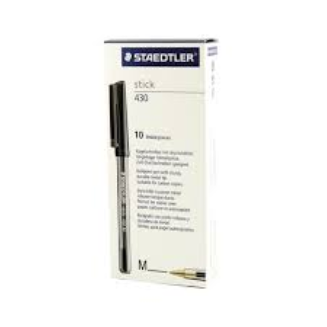 Staedtler Stick 430 Medium Bx=10pc Black ST-430M-09S